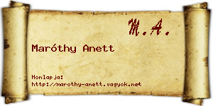 Maróthy Anett névjegykártya