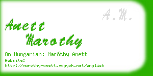 anett marothy business card
